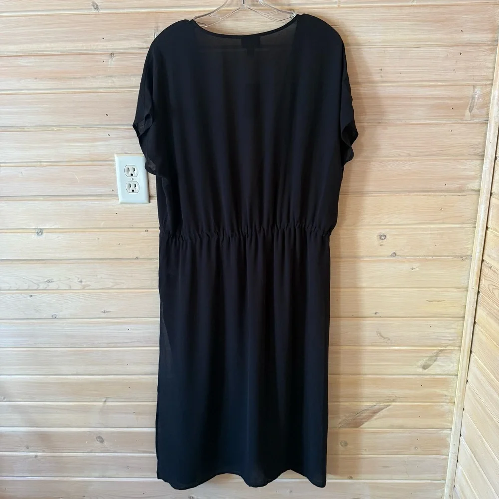 J. Jill Black Drawstring Wrap Swim Coverup